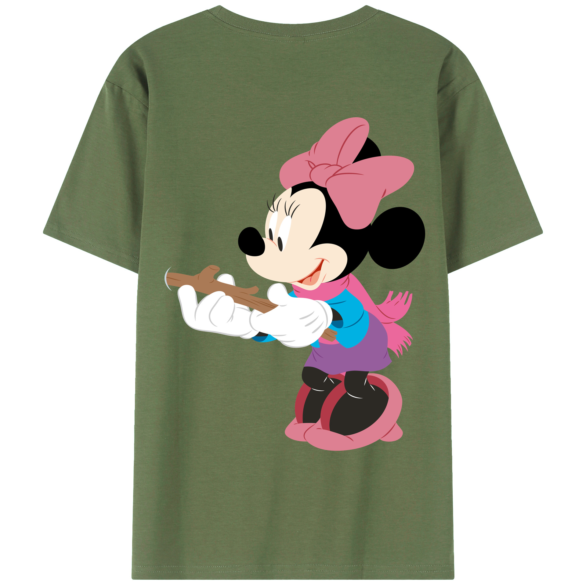 ミッキーマウス Mickey Mouse 綿100％ メンズ半袖Tシャツ（バックプリント） 通気性